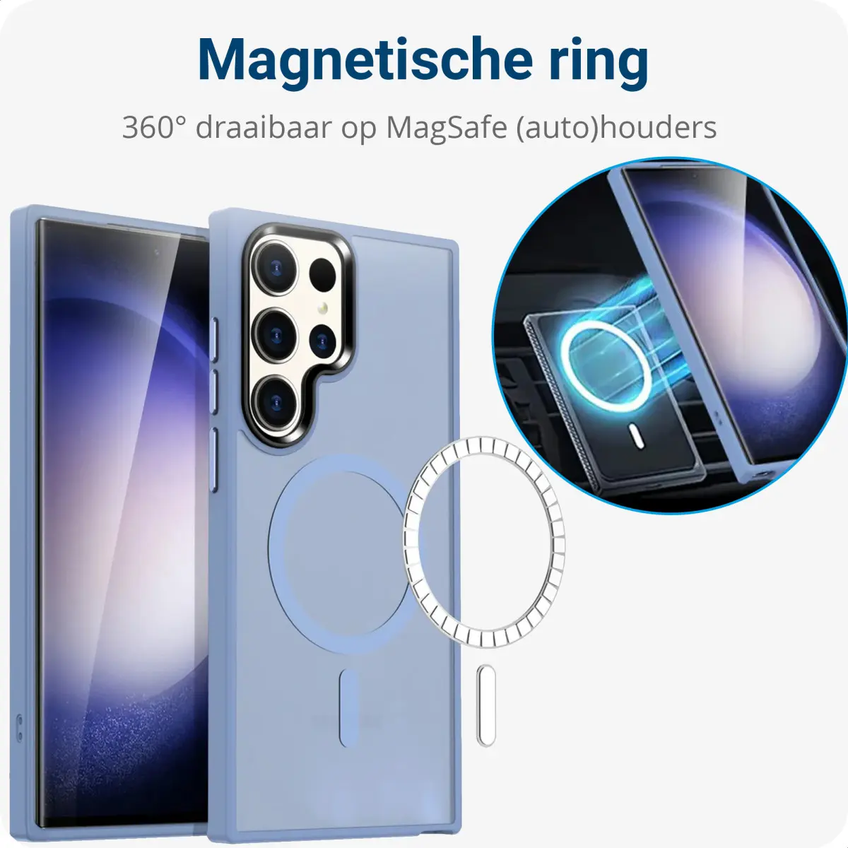 Samsung Galaxy S23 Ultra Hoesje met MagSafe Matte Blauw afbeelding 5