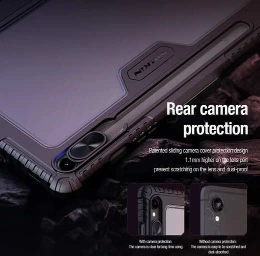 Nillkin Bumper Samsung Tab S10 Lite / S10 FE / S9 (FE) Case Camera Slider Zwart afbeelding 4