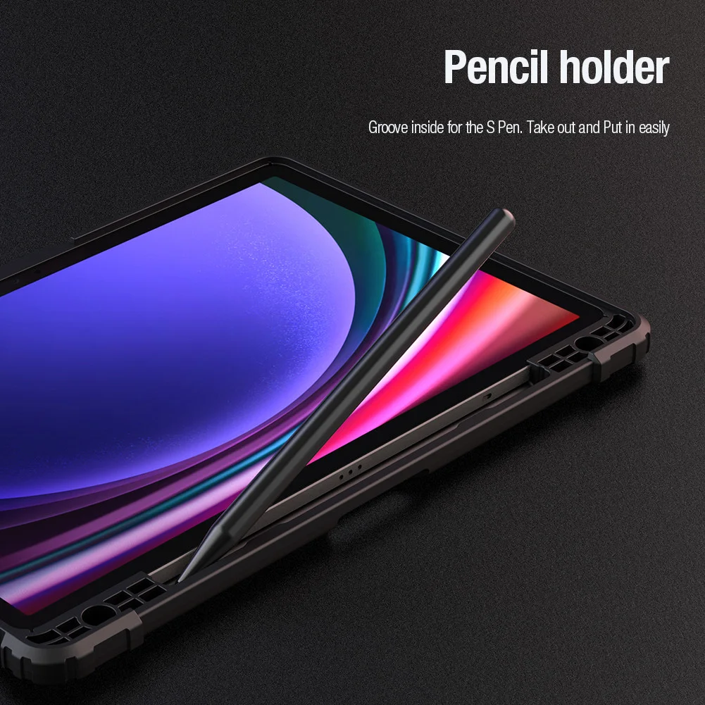 Nillkin Bumper Samsung Tab S10 Lite / S10 FE / S9 (FE) Case Camera Slider Zwart afbeelding 6