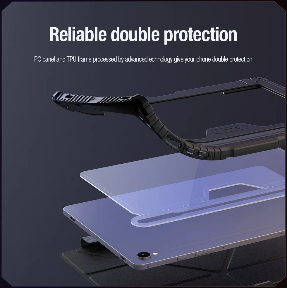 Nillkin Bumper Samsung Tab S10 Lite / S10 FE / S9 (FE) Case Camera Slider Zwart afbeelding 7