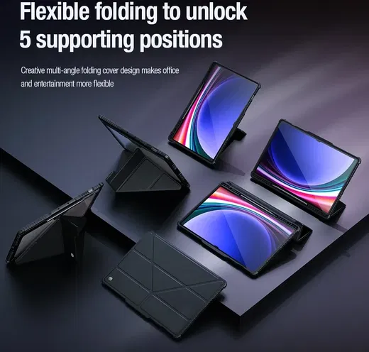 Nillkin Bumper Samsung Tab S9 Ultra Book Case met Camera Slider Blauw afbeelding 3