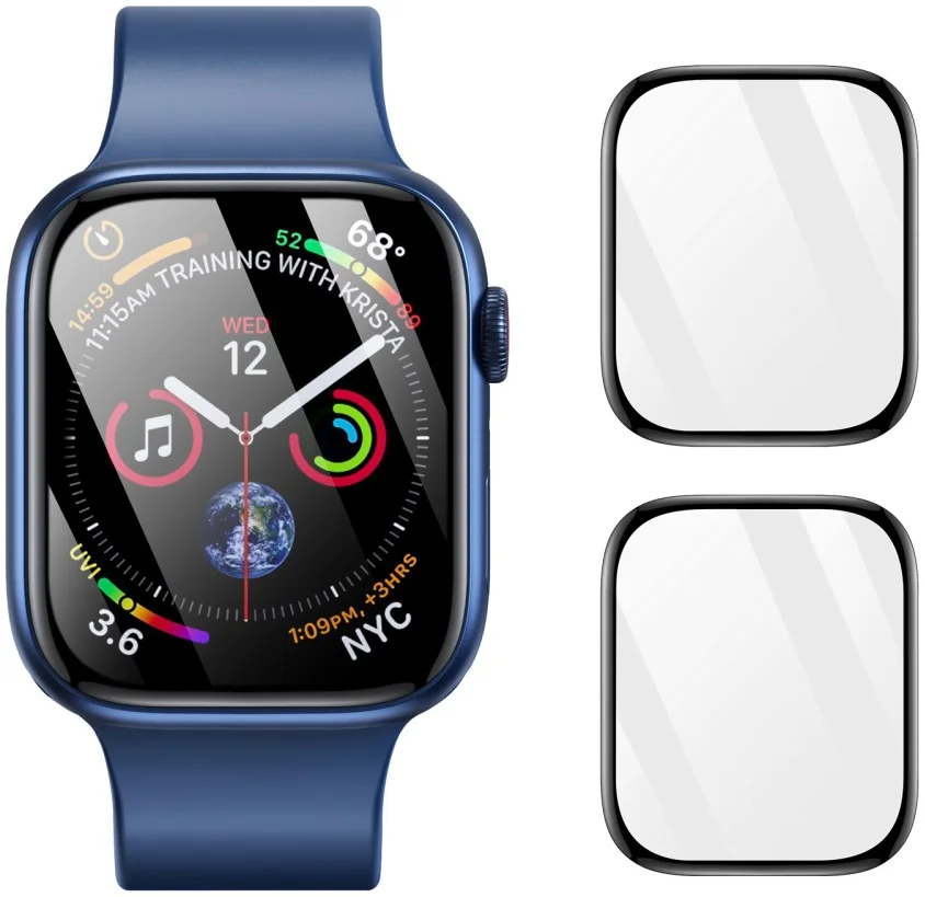 Dux Ducis Apple Watch 4/5/6/SE 44MM Screenprotector Folie (2-Pack) Zwart afbeelding 10