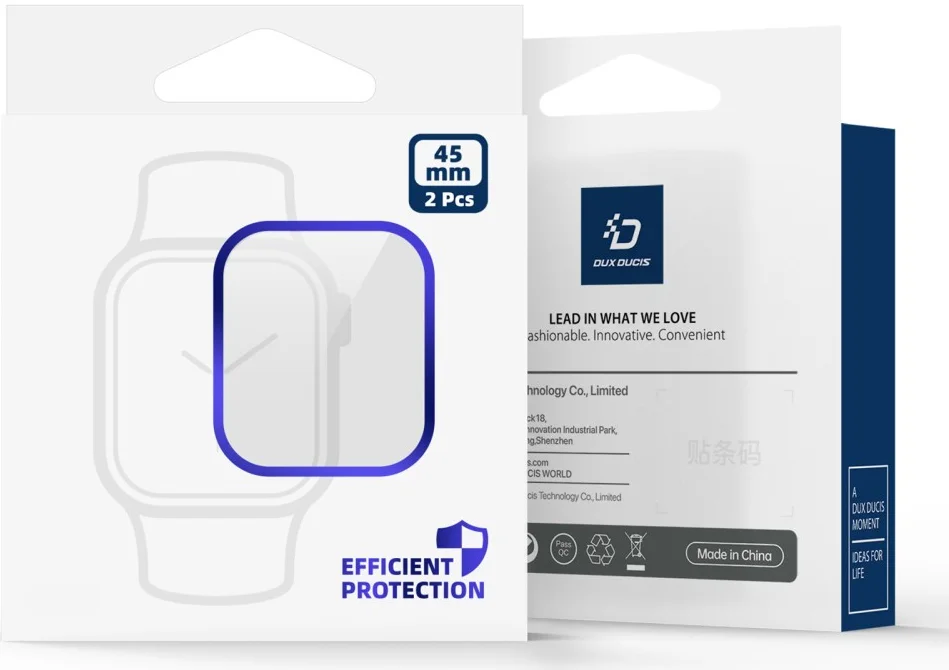 Dux Ducis Apple Watch 4/5/6/SE 44MM Screenprotector Folie (2-Pack) Zwart afbeelding 11