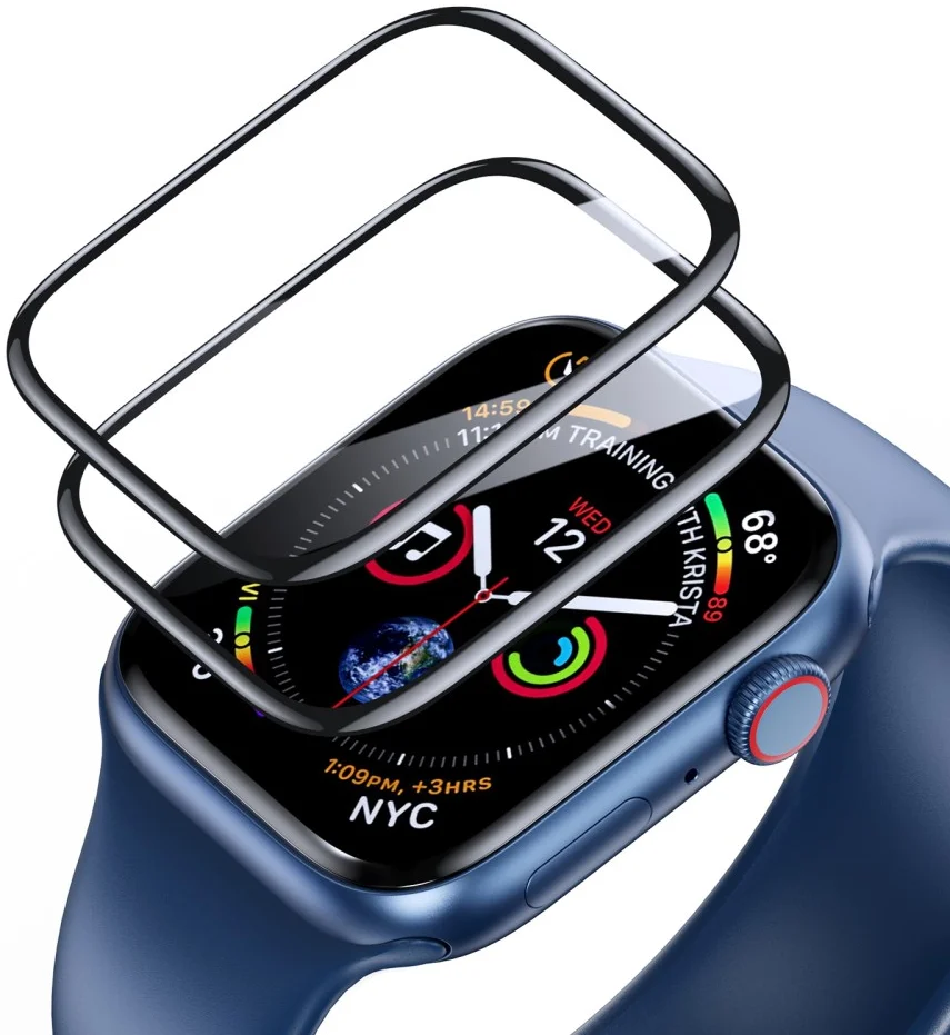 Dux Ducis Apple Watch 4/5/6/SE 44MM Screenprotector Folie (2-Pack) Zwart afbeelding 2