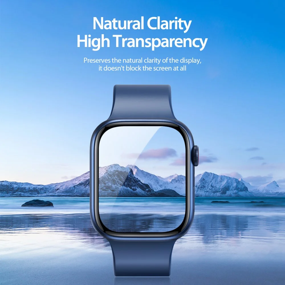 Dux Ducis Apple Watch 4/5/6/SE 44MM Screenprotector Folie (2-Pack) Zwart afbeelding 4