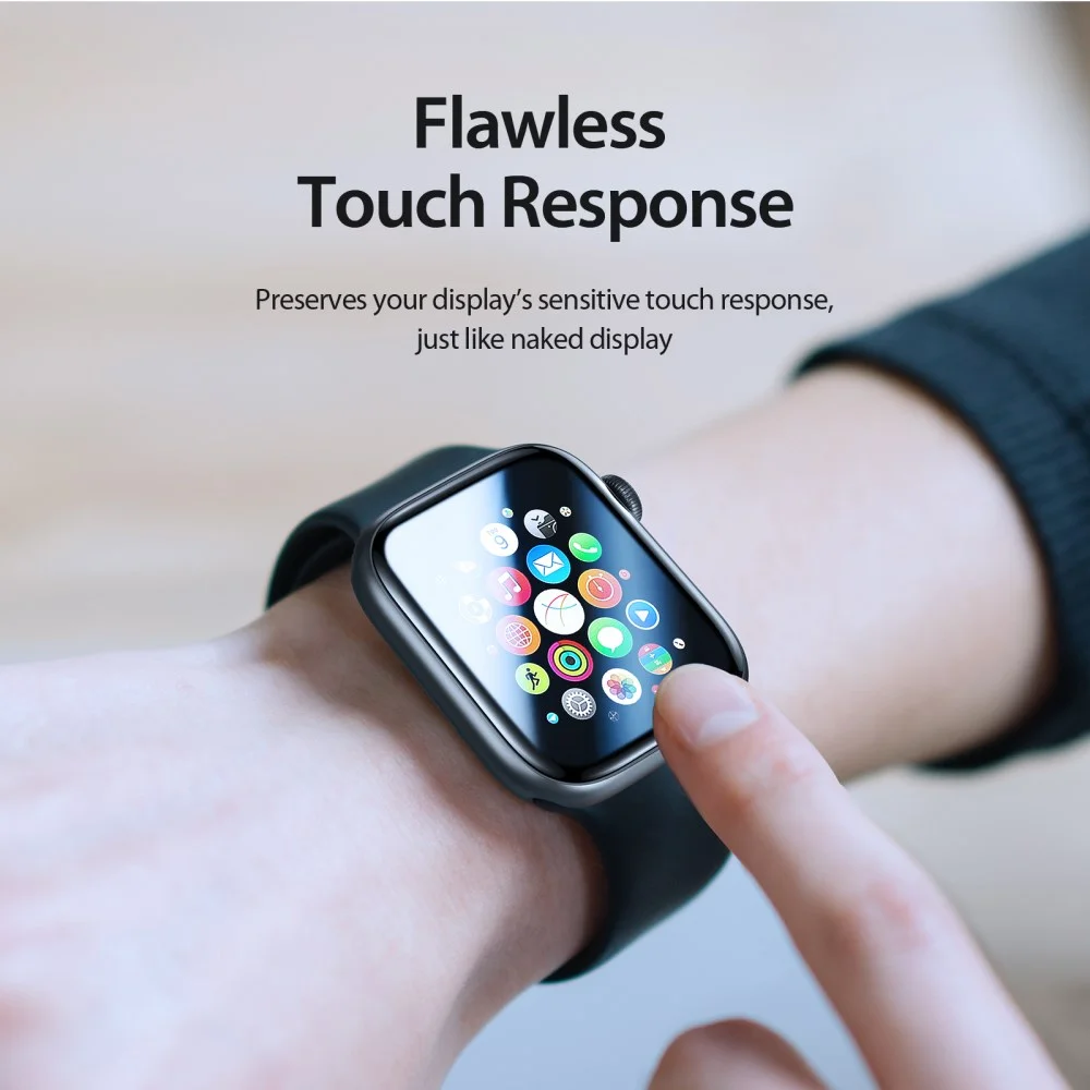 Dux Ducis Apple Watch 4/5/6/SE 44MM Screenprotector Folie (2-Pack) Zwart afbeelding 9