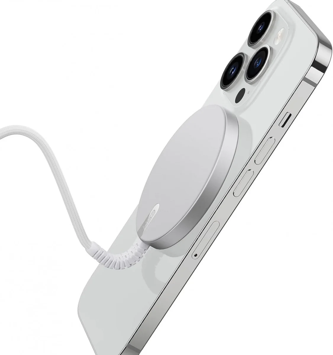 ESR HaloLock Mini MagSafe 15W Draadloze Oplader 1.5M Kabel Zilver afbeelding 1