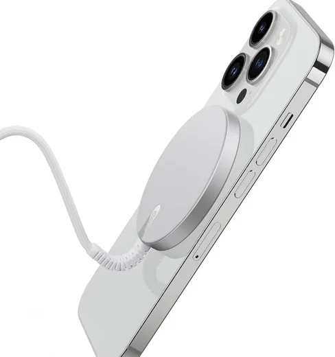 ESR HaloLock Mini MagSafe 15W Draadloze Oplader 1.5M Kabel Zilver afbeelding 1