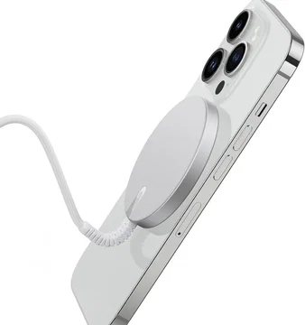 ESR HaloLock Mini MagSafe 15W Draadloze Oplader 1.5M Kabel Zilver