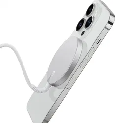 ESR HaloLock Mini MagSafe 15W Draadloze Oplader 1.5M Kabel Zilver afbeelding