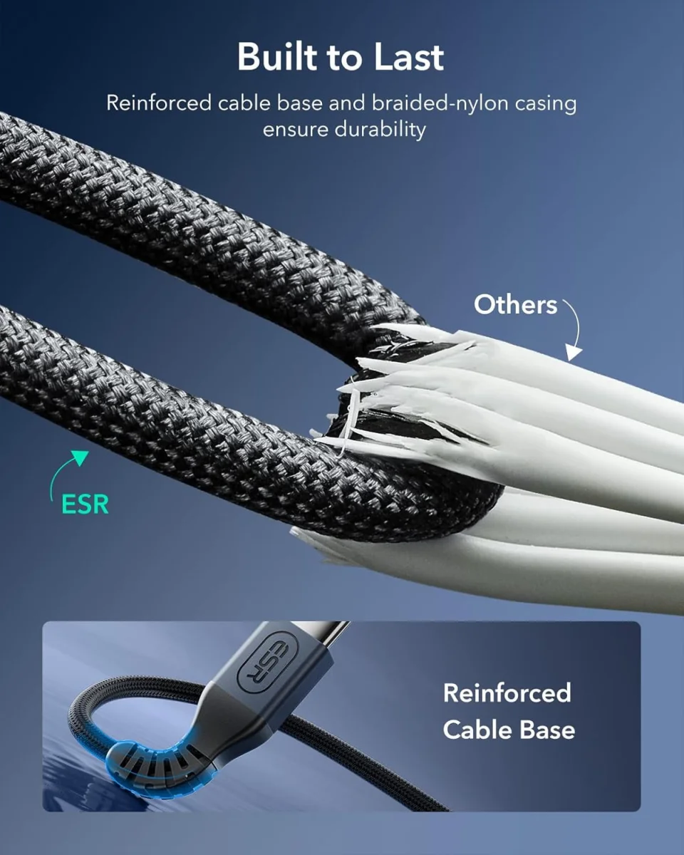 ESR HaloLock Mini MagSafe / Qi2 15W Draadloze Oplader 1.5M Kabel Two Pack Zwart afbeelding 6