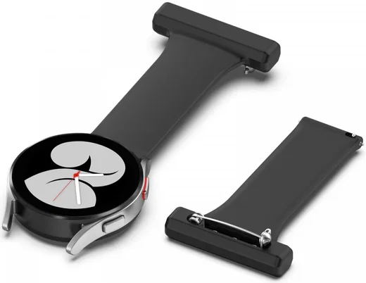 Universeel Smartwatch 20MM Verpleegkundige Band Voor Dames - Siliconen - Zwart afbeelding 1