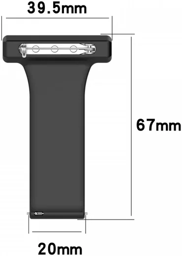Universeel Smartwatch 20MM Verpleegkundige Band Voor Dames - Siliconen - Zwart afbeelding 4