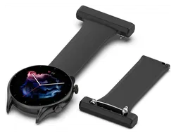 Universeel Smartwatch 22MM Siliconen Dames Verpleegkundige Band - Zwart afbeelding