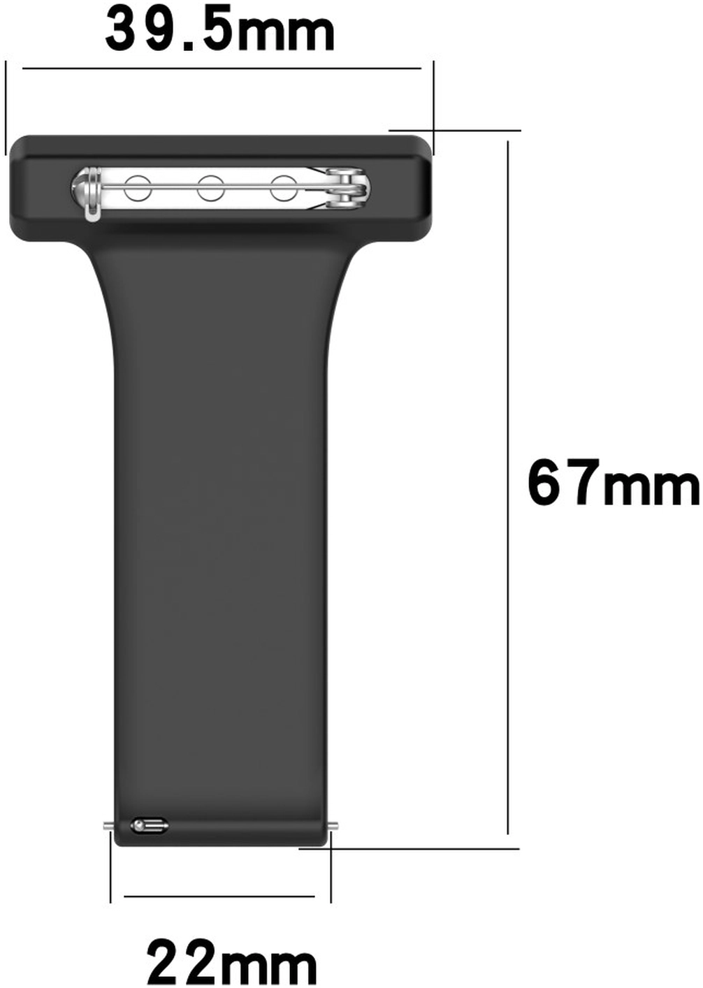 Universeel Smartwatch 22MM Siliconen Dames Verpleegkundige Band - Zwart afbeelding 9