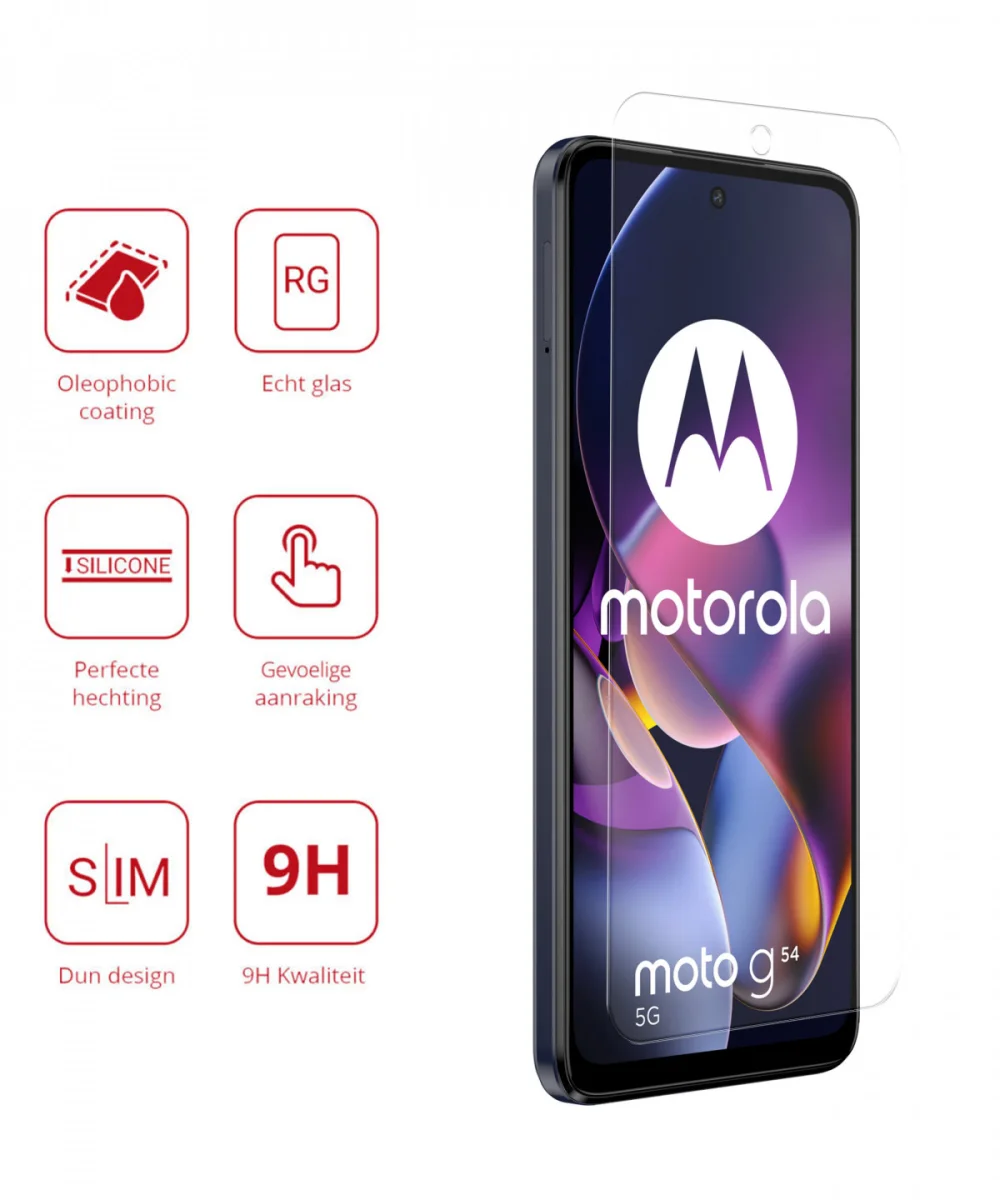 Rosso Motorola Moto G54 9H Tempered Glass Screen Protector afbeelding 2