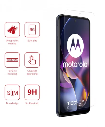 Rosso Motorola Moto G54 9H Tempered Glass Screen Protector afbeelding 2