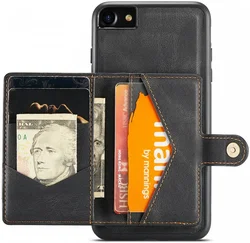 CaseMe JH-01 iPhone SE 2020/2022 Hoesje Magnetische Kaarthouder Zwart afbeelding