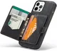 CaseMe JH-01 iPhone 12/12Pro Hoesje met Magnetische Kaarthouder Zwart afbeelding 1