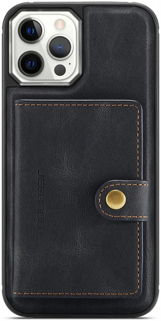 CaseMe JH-01 iPhone 12/12Pro Hoesje met Magnetische Kaarthouder Zwart afbeelding 11