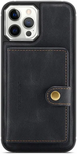 CaseMe JH-01 iPhone 12/12Pro Hoesje met Magnetische Kaarthouder Zwart afbeelding 11