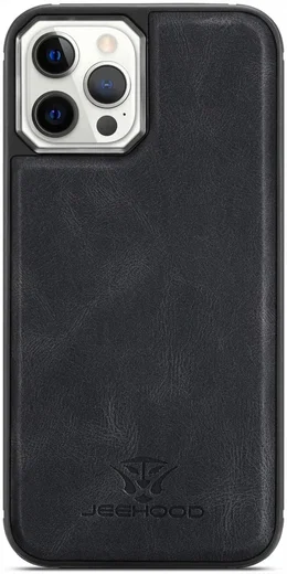 CaseMe JH-01 iPhone 12/12Pro Hoesje met Magnetische Kaarthouder Zwart afbeelding 13