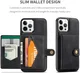 CaseMe JH-01 iPhone 12/12Pro Hoesje met Magnetische Kaarthouder Zwart afbeelding 3