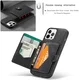 CaseMe JH-01 iPhone 12/12Pro Hoesje met Magnetische Kaarthouder Zwart afbeelding 4