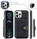 CaseMe JH-01 iPhone 12/12Pro Hoesje met Magnetische Kaarthouder Zwart afbeelding 8