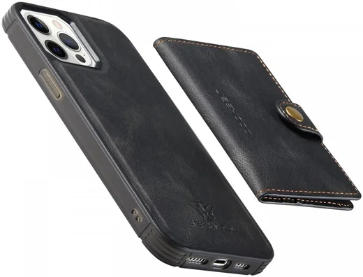 CaseMe JH-01 iPhone 12/12Pro Hoesje met Magnetische Kaarthouder Zwart afbeelding 9