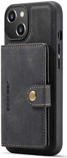 CaseMe JH-01 Apple iPhone 13 Hoesje met Magnetische Kaarthouder Zwart afbeelding 1