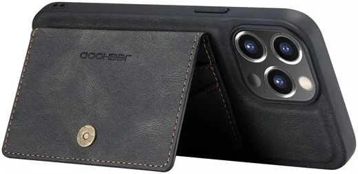 CaseMe JH-01 Apple iPhone 13 Pro Hoesje Magnetische Kaarthouder Zwart afbeelding 7
