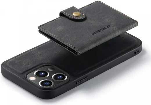 CaseMe JH-01 iPhone 14 Pro Max Hoesje Magnetische Kaarthouder Zwart afbeelding 2