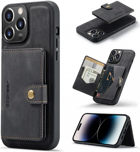 CaseMe JH-01 iPhone 14 Pro Max Hoesje Magnetische Kaarthouder Zwart afbeelding 4