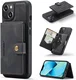 CaseMe JH-01 Apple iPhone 15 Hoesje met Magnetische Kaarthouder Zwart afbeelding 2