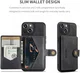 CaseMe JH-01 Apple iPhone 15 Hoesje met Magnetische Kaarthouder Zwart afbeelding 5