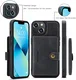 CaseMe JH-01 Apple iPhone 15 Hoesje met Magnetische Kaarthouder Zwart afbeelding 7