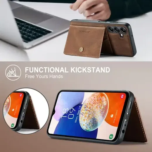 CaseMe JH-01 Samsung A14 5G Hoesje met Magnetische Kaarthouder Zwart afbeelding 5