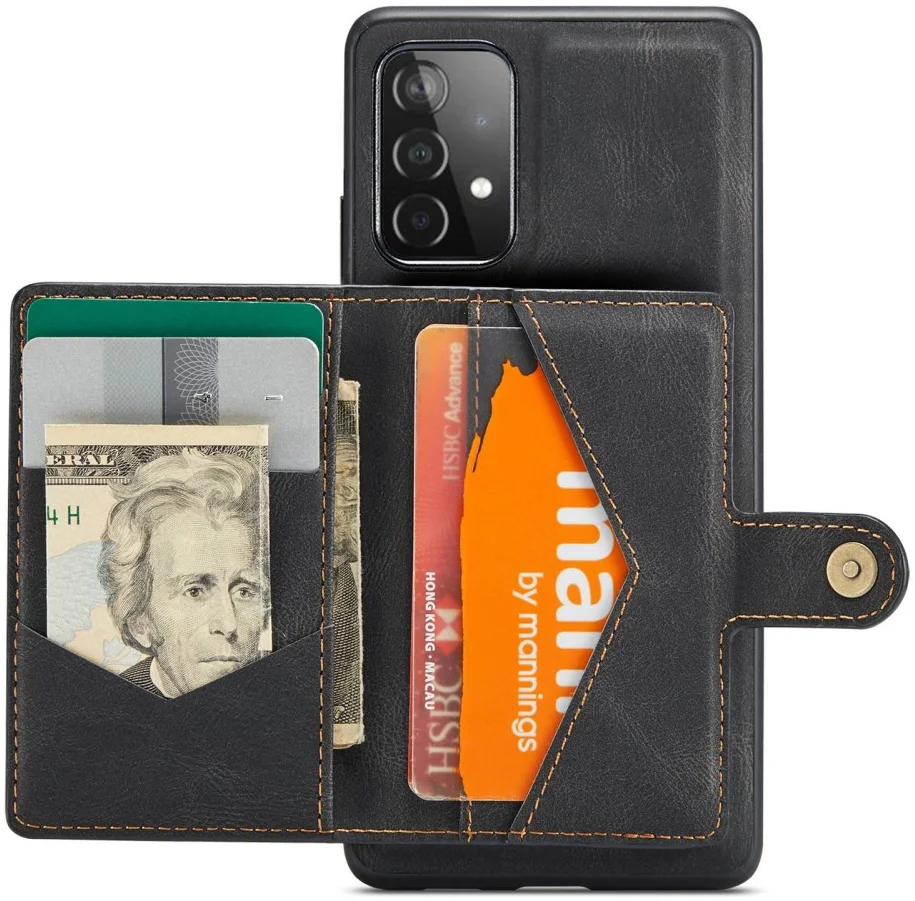 CaseMe JH-01 Samsung Galaxy A32 5G Hoesje Magnetische Pashouder Zwart afbeelding 2