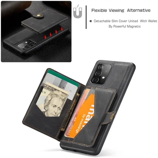 CaseMe JH-01 Samsung Galaxy A32 5G Hoesje Magnetische Pashouder Zwart afbeelding 3