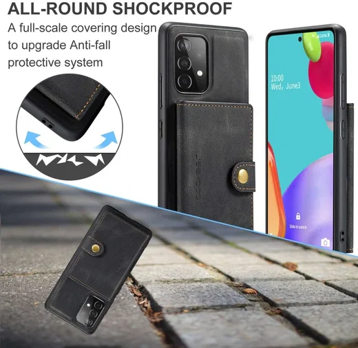 CaseMe JH-01 Samsung Galaxy A32 5G Hoesje Magnetische Pashouder Zwart afbeelding 4