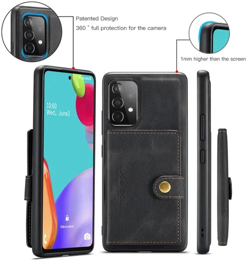CaseMe JH-01 Samsung Galaxy A32 5G Hoesje Magnetische Pashouder Zwart afbeelding 5