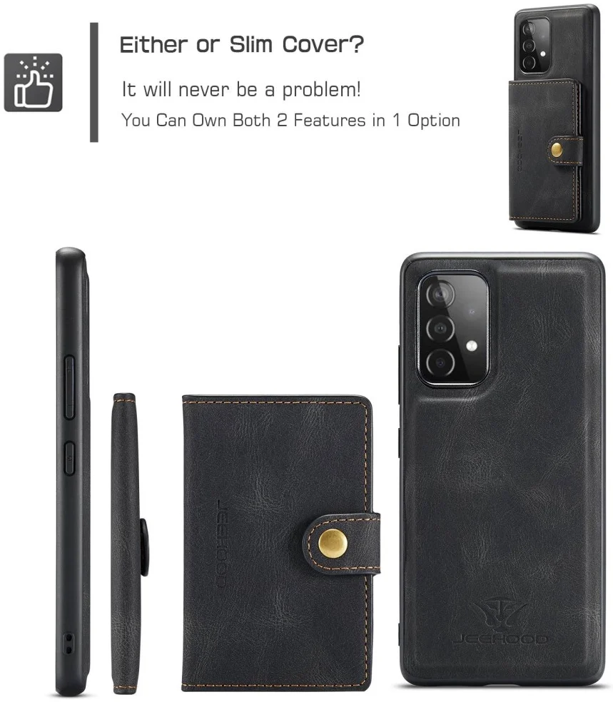 CaseMe JH-01 Samsung Galaxy A32 5G Hoesje Magnetische Pashouder Zwart afbeelding 6