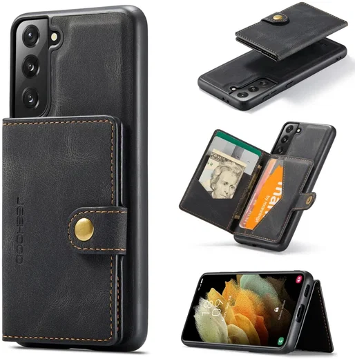 CaseMe JH-01 Samsung Galaxy S22 Hoesje Magnetische Kaarthouder Zwart afbeelding 10
