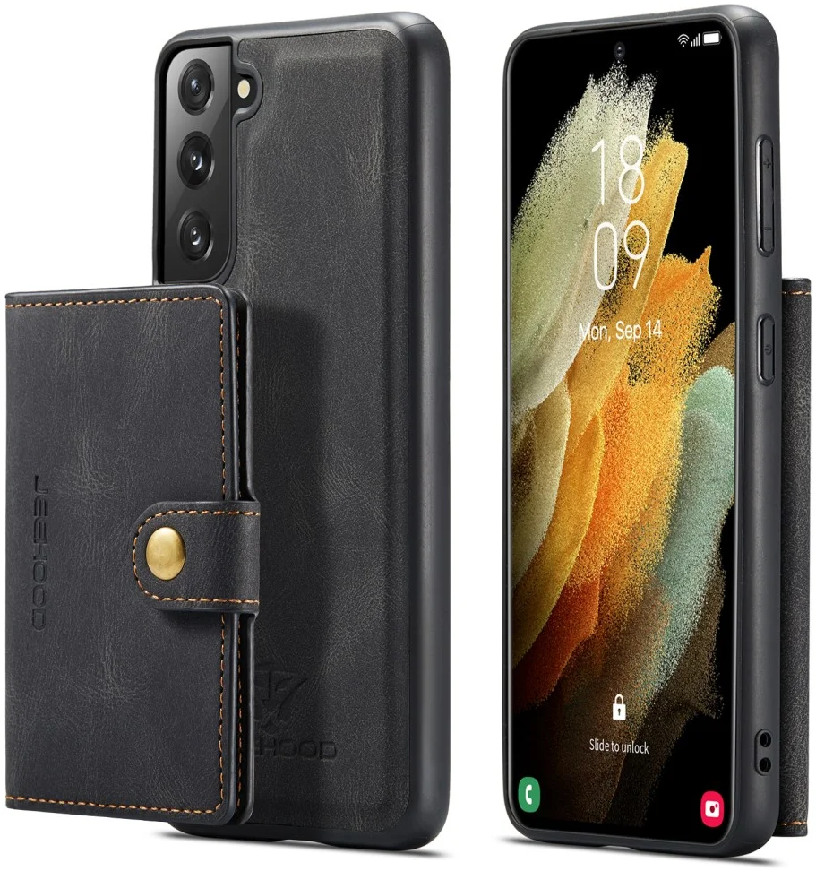 CaseMe JH-01 Samsung Galaxy S22 Hoesje Magnetische Kaarthouder Zwart afbeelding 14
