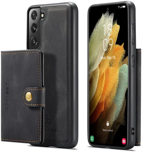 CaseMe JH-01 Samsung Galaxy S22 Hoesje Magnetische Kaarthouder Zwart afbeelding 14