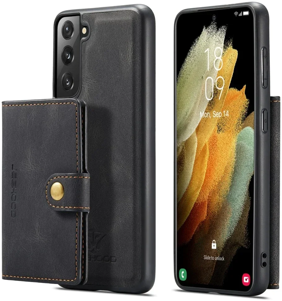 CaseMe JH-01 Samsung S22 Plus Hoesje met Magnetische Kaarthouder Zwart afbeelding 14