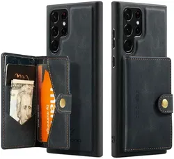 CaseMe JH-01 Samsung S23 Ultra Hoesje Magnetische Kaarthouder Zwart afbeelding