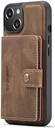 CaseMe JH-01 Apple iPhone 13 Hoesje met Magnetische Kaarthouder Bruin