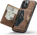 CaseMe JH-01 iPhone 15 Pro Max Hoesje Magnetische Kaarthouder Bruin